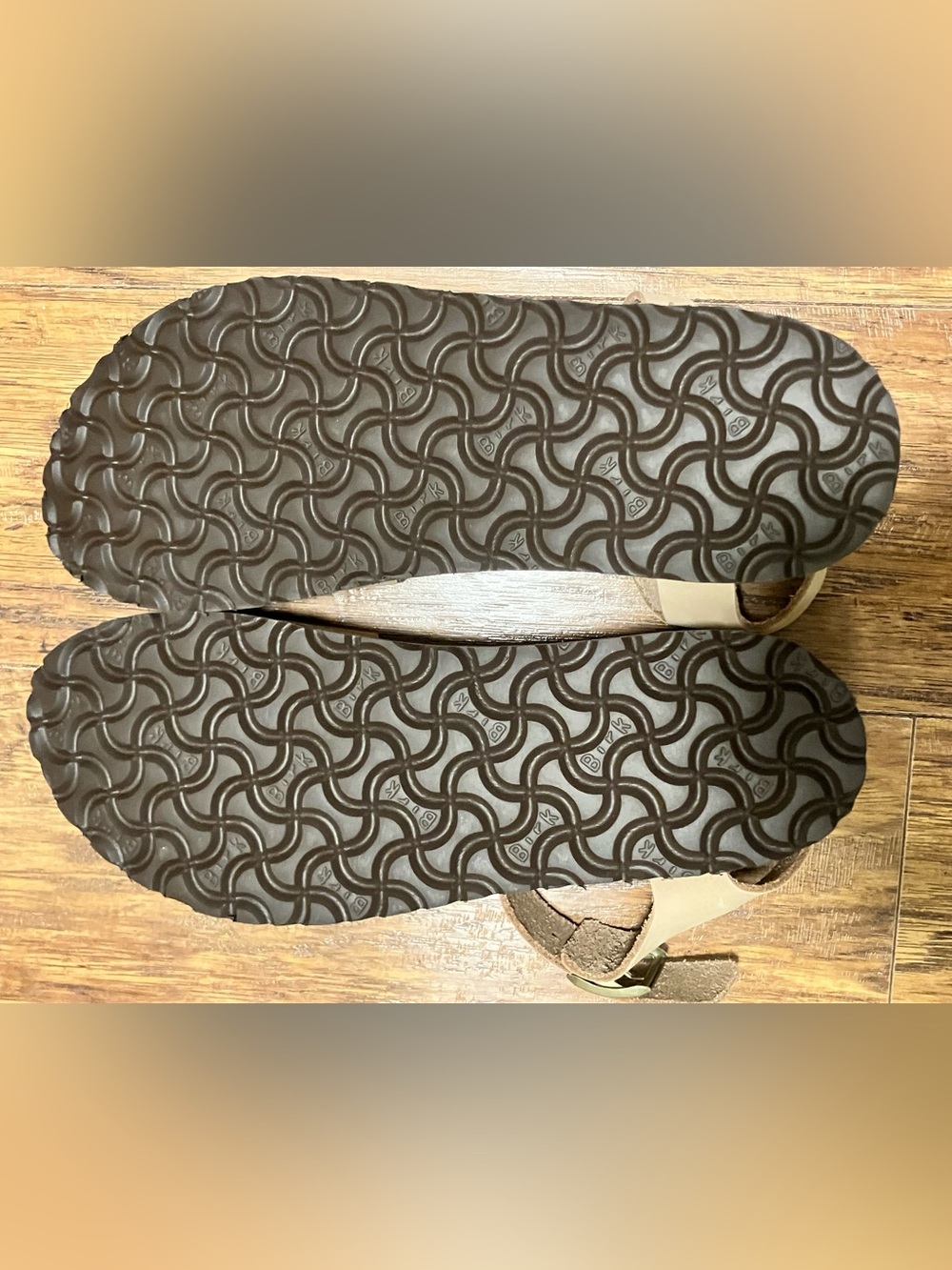 Birkenstock Beige/Tan Cork Platform Sandals - Picture 6 of 6